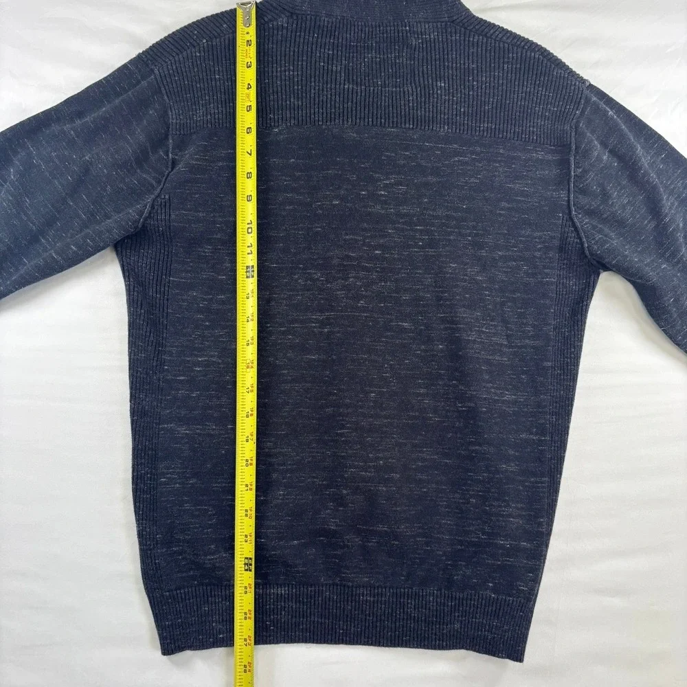 Buckle Black Sweater Mens Large Gray No. 48 Shawl Neck‎ Marled Pullover
